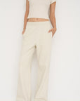 French Terry Wide Leg Pants - Bone