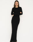 Long Sleeve Henley Maxi Dress