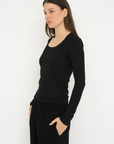 Soft Rib Scoop Neck Top