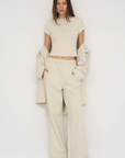 French Terry Wide Leg Pant