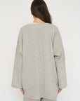 French Terry Cotton Blend Jacket- Grey Marle