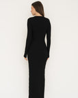 Long Sleeve Henley Maxi Dress