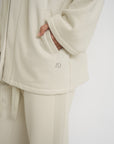 French Terry Cotton Blend Jacket - Bone