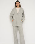 French Terry Cotton Blend Jacket- Grey Marle