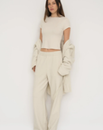 French Terry Wide Leg Pant