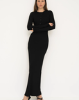 Long Sleeve Henley Maxi Dress