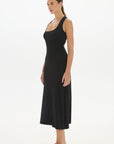 AOCO Capri Cross Back Halter Dress Black