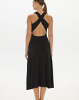 AOCO Capri Cross Back Halter Dress Black