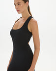 Capri Cross Back Halter Dress Black