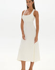 AOCO Capri Cross Back Halter Dress Ivory