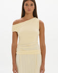 Loose The Label Chloe Off Shoulder Top - Butter Yellow