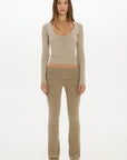 Loose The Label Christy Yoga Wrap Top - Taupe