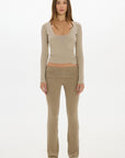 AOCO Christy Yoga Wrap Top - Taupe