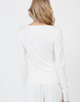 AOCO Como Long Sleeve Cardigan - White