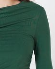 Como Off-Shoulder Drape Top - Forest Green