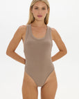 Taupe Cross Back Bodysuit