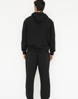 Organic Cotton Straight Leg Sweat Pants - Black