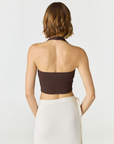 Refresh your summer wardrobe with the Mia Cropped Halter from AOCO. Featuring a chic halter neckline and a flattering cropped fit, it's a warm weather must.