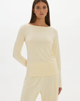 La Palma Boat Neck Lounger Top - Butter