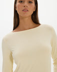 La Palma Boat Neck Lounger Top - Butter