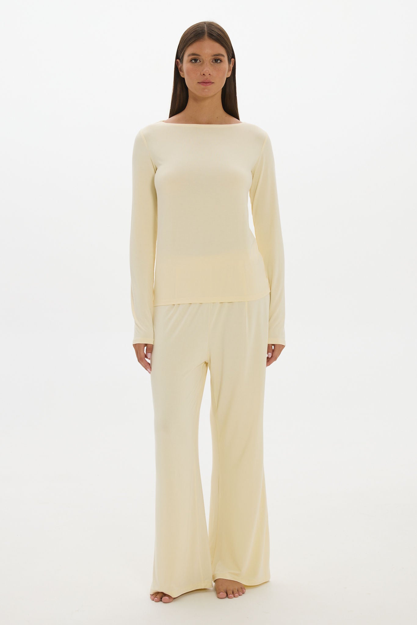 La Palma Boat Neck Lounger Top - Butter