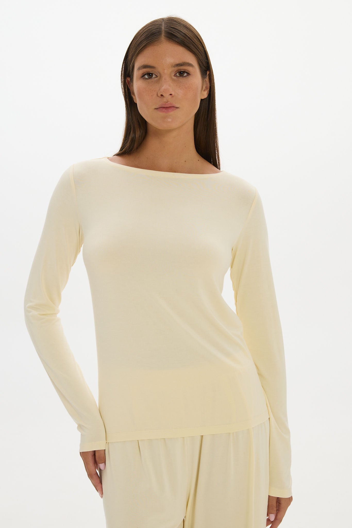 La Palma Boat Neck Lounger Top - Butter