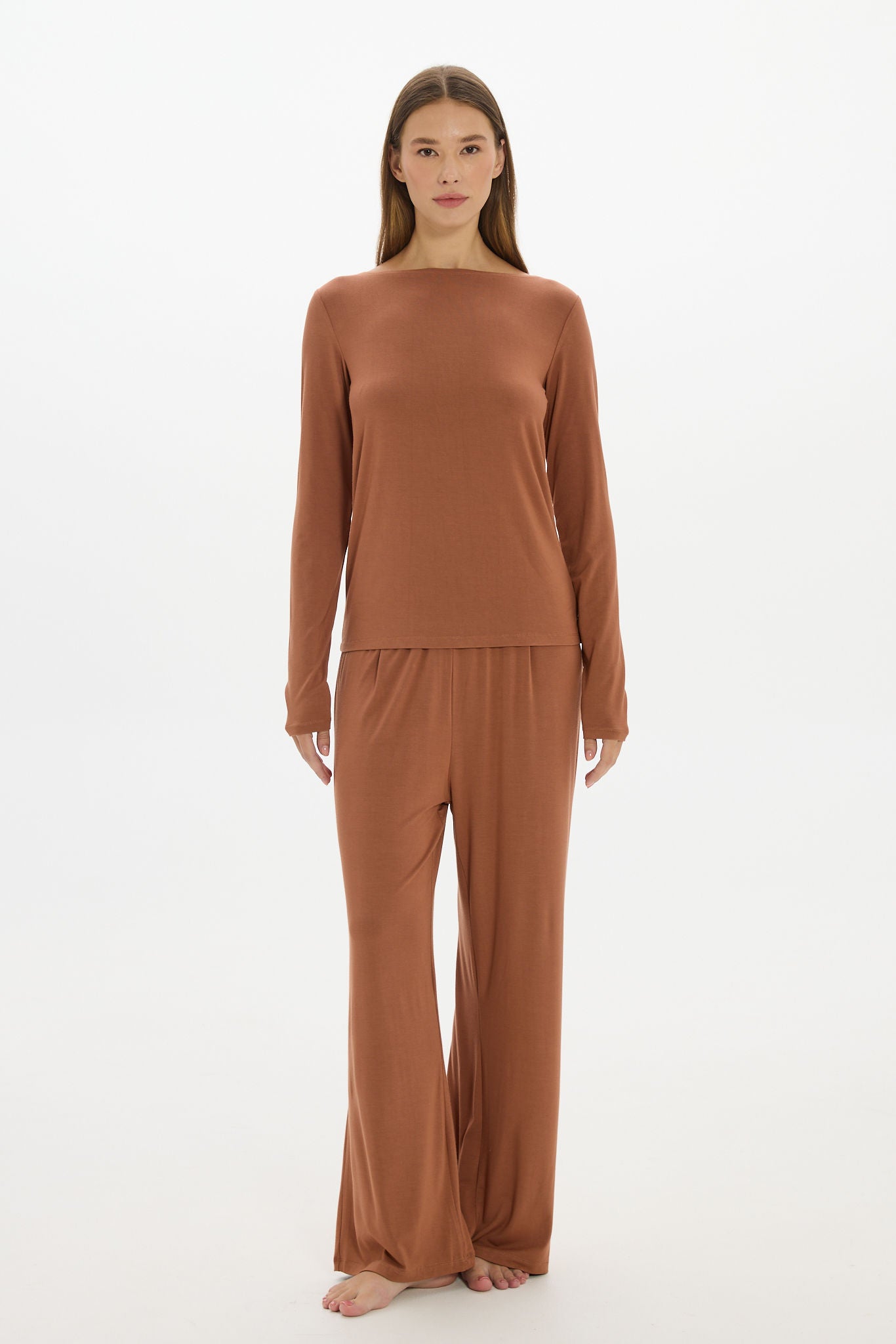 La Palma Boat Neck Lounger Top - Earth