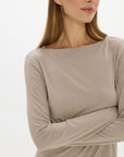 La Palma Boat Neck Lounger Top - Taupe