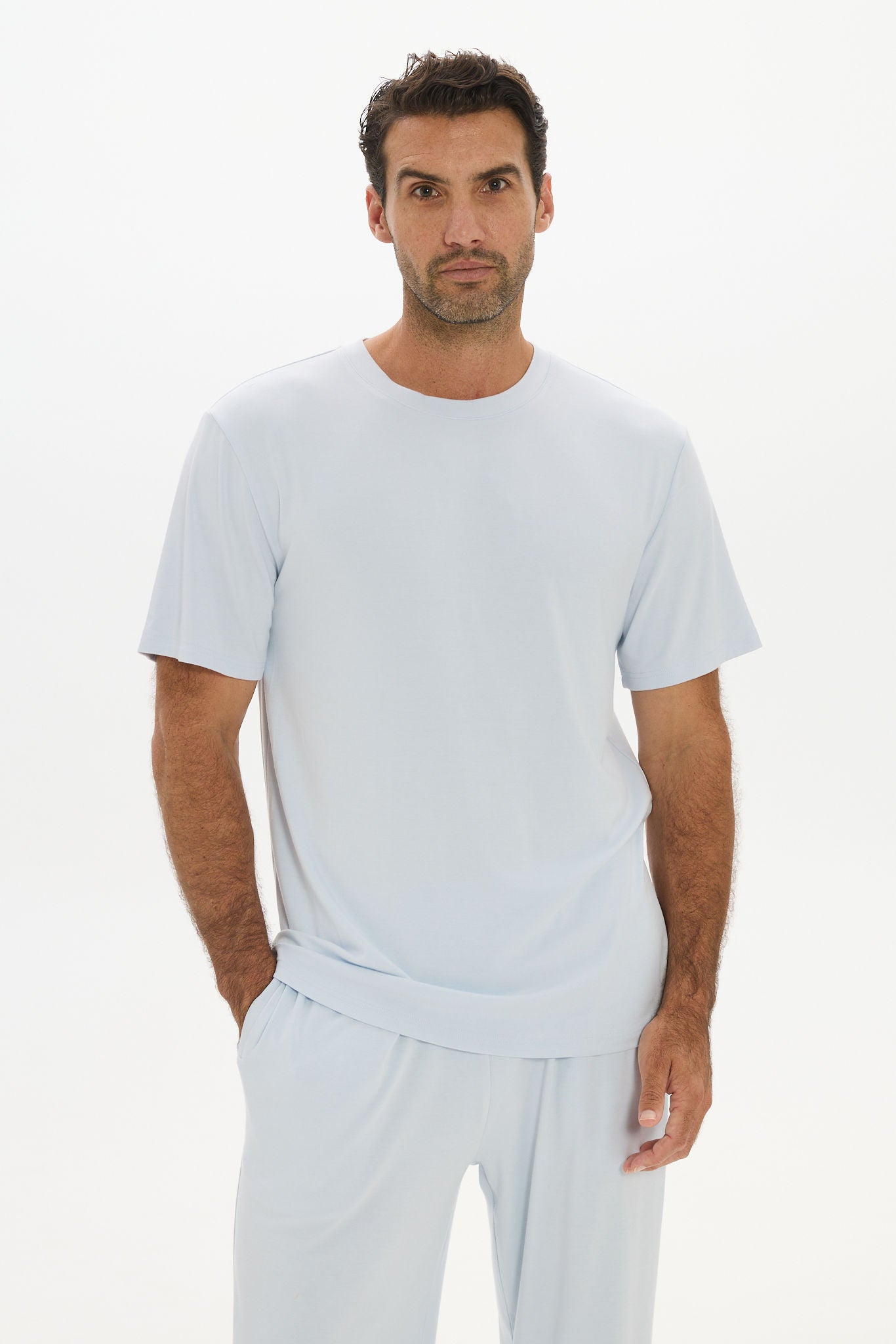 La Palma Crewneck T-Shirt - Pale Azure