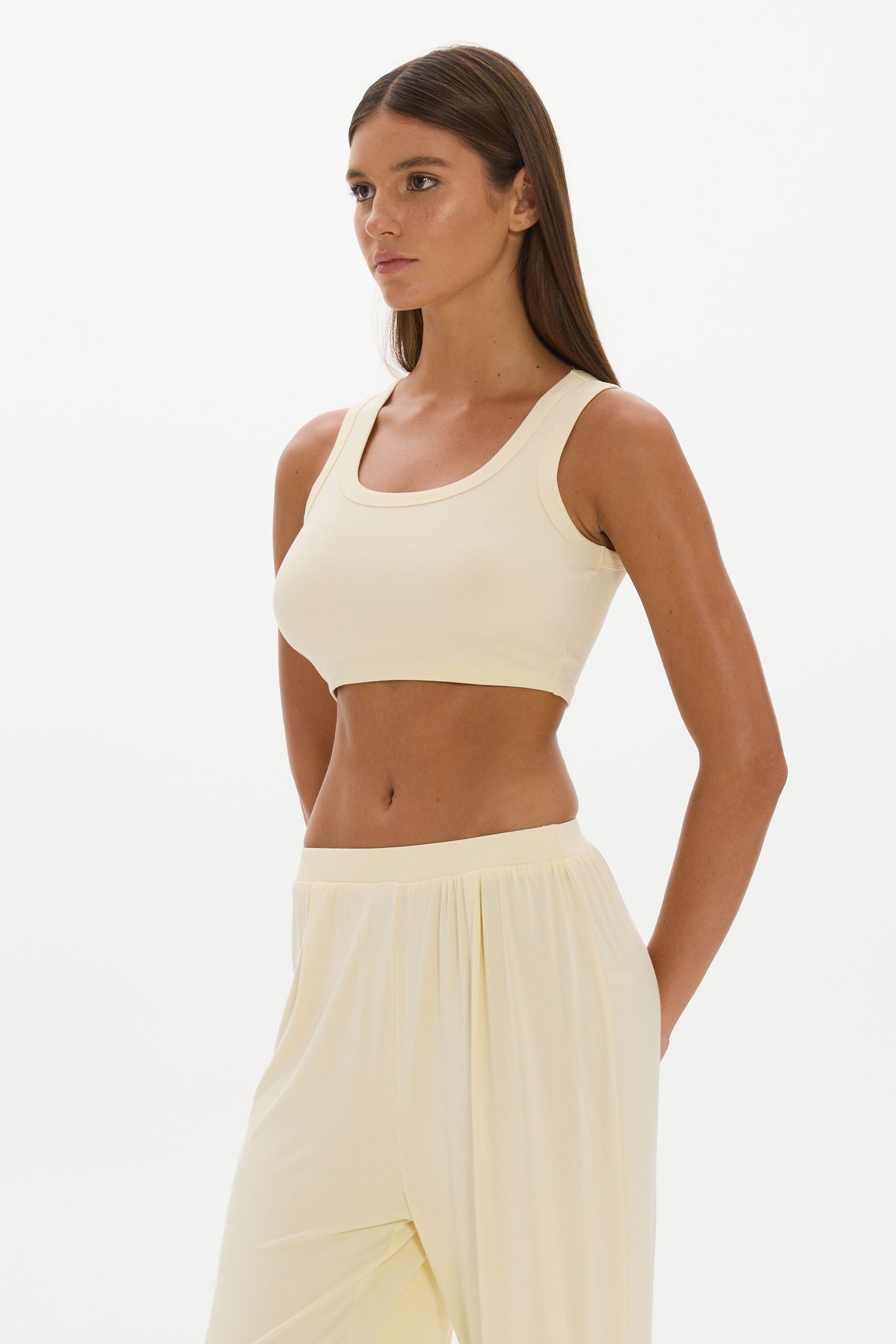 Lounge Cropped Top Yellow