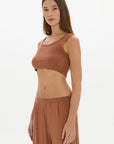 Lounge Cropped Top Brown