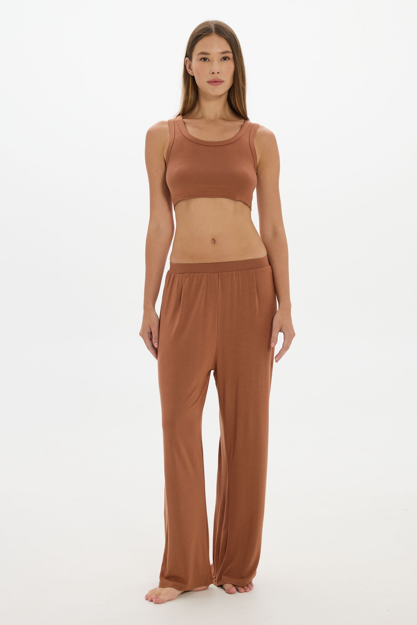 Lounge Cropped Top Brown