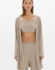 Mid Length Long Loose Robe Taupe