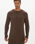 La Palma Crew Neck Long Sleeve T-Shirt - Espresso