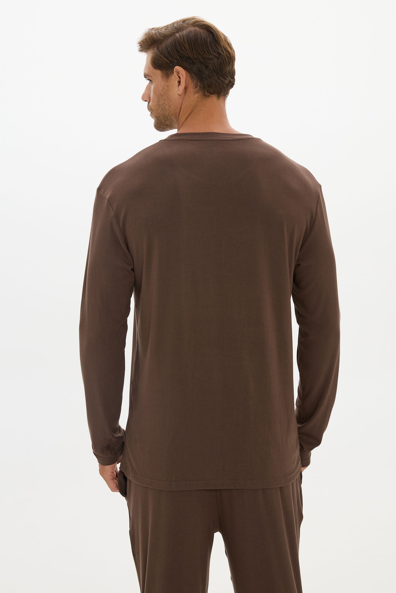 La Palma Crew Neck Long Sleeve T-Shirt - Espresso