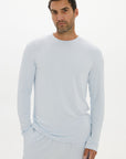 La Palma Crew Neck Long Sleeve T-Shirt - Pale Azure