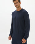 La Palma Crew Neck Long Sleeve T-Shirt - Midnight Navy