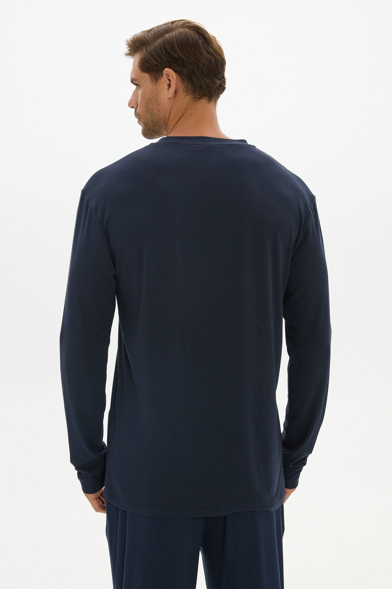 La Palma Crew Neck Long Sleeve T-Shirt - Midnight Navy