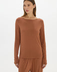La Palma Boat Neck Lounger Top - Earth