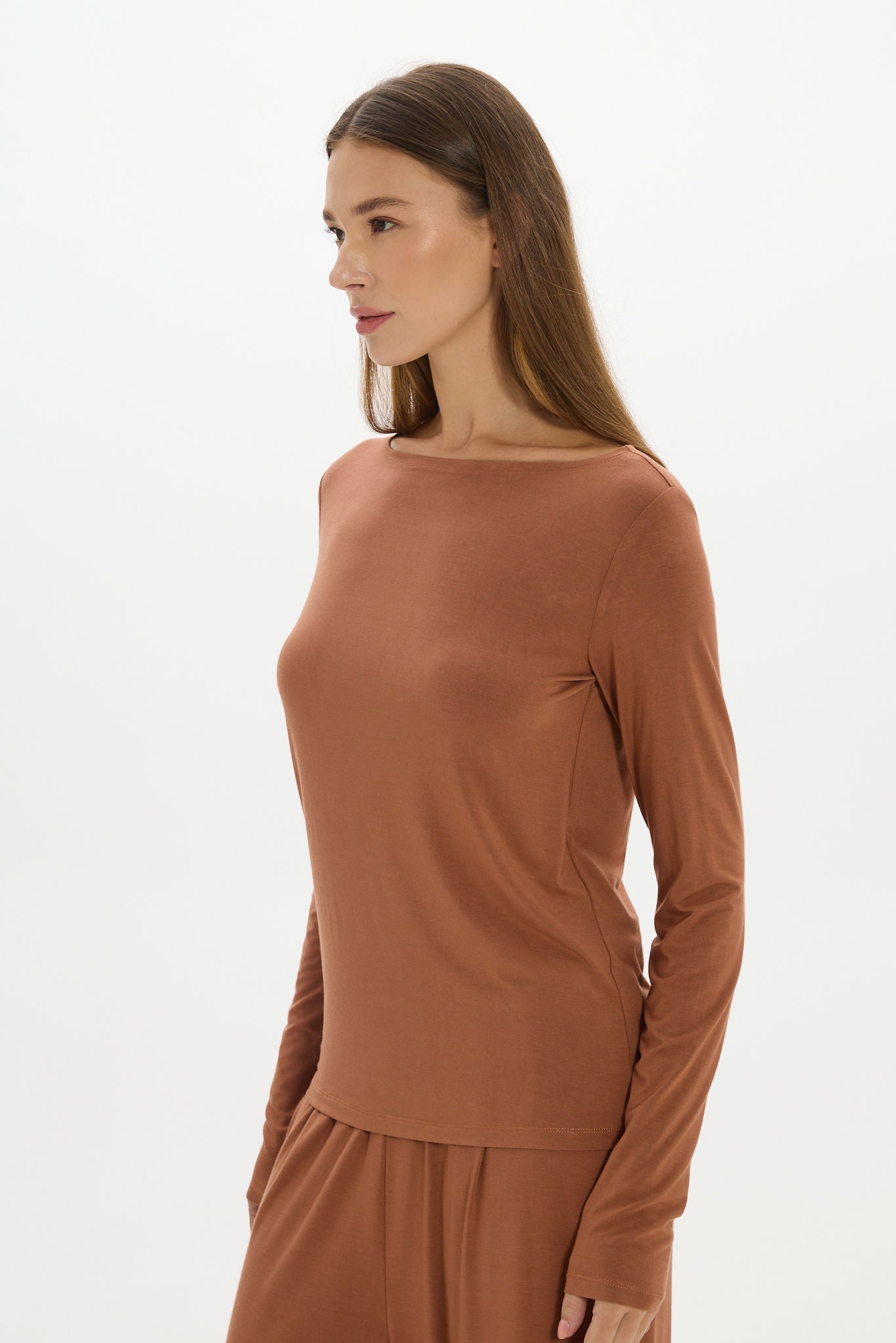 La Palma Boat Neck Lounger Top - Earth