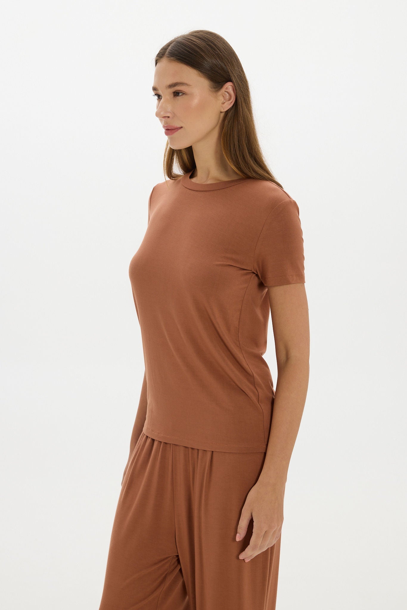 Lounge Crew Neck Tshirt Brown