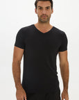 Mens V Neck Tshirt Black
