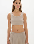 Lounge Cropped Top Taupe