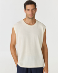 Discover the chic Paros Linen Jersey Tank Vest by AOCO. Crafted from a soft, lightweight linen blend, this sleeveless top delivers ultimate warm weather comfort.