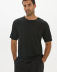 Soft Linen Jersey T-Shirt - Black