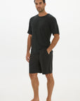 Soft Linen Jersey T-Shirt - Black