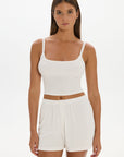 Soft Rib Shorts Cream