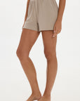 Soft rib shorts Taupe