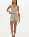 Soft rib shorts Taupe