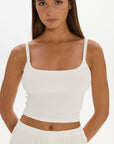 soft rib cropped cami cream